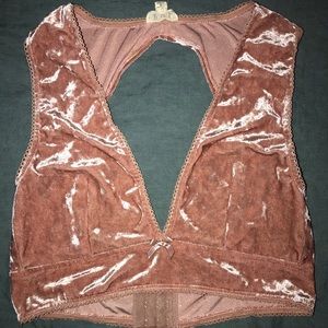 Pink Crushed Suede Bralette